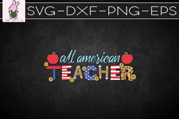 All American Teacher Leopard Flag SVG: Graphics for Crafts