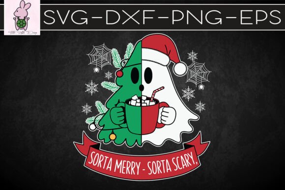 Cute Christmas Tree Ghost SVG: Crafts & Graphics