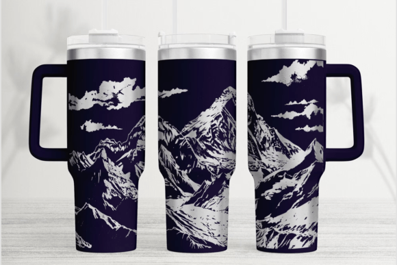 Everest Mountain 40oz Laser Tumbler Wrap Graphics