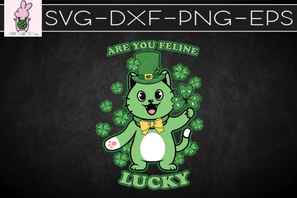 Feline Lucky Irish Cat SVG: Graphics for Crafts & Content