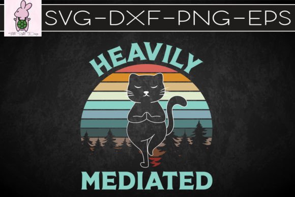 Heaviy Meditated Retro Cat SVG: Graphics for Crafts-First Brands