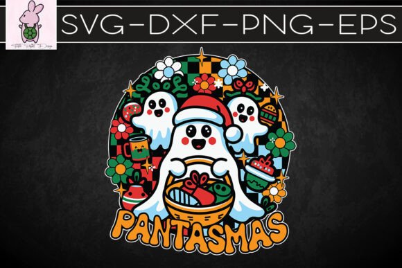 Pantasmas Merry Christmas Ghost SVG: Graphics for Crafts