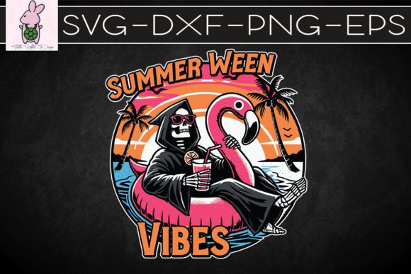 Summerween Vibes Skeleton Flamingo SVG: Graphics & Crafts Asset Review